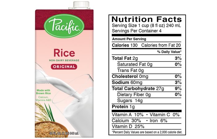 pacific rice milk nutrition